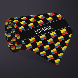 Wavy Ecuador Flag Pattern  Tie