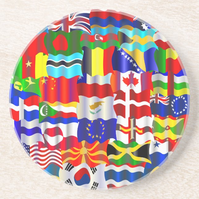 Wavy Flag Wallpaper Coaster (Front)