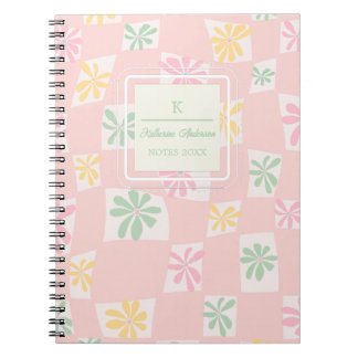 Wavy Floral Check Notebook