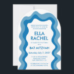 Wavy Frame Arch Modern Custom QR Bar Bat Mitzvah Invitation<br><div class="desc">Perfect card to announce a bat mitzvah, bar mitzvah or other Jewish celebration! Hand made wavy frame for you on the front side! FULLY CUSTOMIZABLE! Click on “Personalise” above to edit the text and add your link to the qr code. Click "edit using design tool" to adjust the fonts, colours...</div>