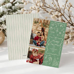 Wavy Frame Bow Hand Drawn Merry Christmas 2 Photo Holiday Card<br><div class="desc">Share your warmest wishes with this personalised 2 photo Holiday card. Featuring a cosy winter scene with mistletoe & greenery, it’s the perfect way to showcase your favourite family memories. **Notes: Top Image - Vertical Photo preferred & for Bottom Image - Horizontal Photo Preferred (Use Crop tool to adjust Photo...</div>