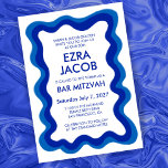 Wavy Frame Modern Chic Custom Bar Bat Mitzvah<br><div class="desc">Perfect card to announce a bat mitzvah, bar mitzvah or other Jewish celebration! Hand made wavy frame for you on the front side! FULLY CUSTOMIZABLE! Click on “Personalise” above to edit the text. Click "edit using design tool" to adjust the fonts, colours and placements and to delete the back side...</div>