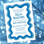 Wavy Frame Modern Chic Custom Bar Bat Mitzvah<br><div class="desc">Perfect card to announce a bat mitzvah, bar mitzvah or other Jewish celebration! Hand made wavy frame for you on the front side! FULLY CUSTOMIZABLE! Click on “Personalise” above to edit the text. Click "edit using design tool" to adjust the fonts, colours and placements and to delete the back side...</div>
