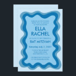 Wavy Frame Modern Chic Custom Bar Bat Mitzvah Invitation<br><div class="desc">Perfect card to announce a bat mitzvah, bar mitzvah or other Jewish celebration! Hand made wavy frame for you on the front side! FULLY CUSTOMIZABLE! Click on “Personalise” above to edit the text. Click "edit using design tool" to adjust the fonts, colours and placements and to delete the back side...</div>