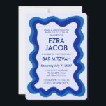 Wavy Frame Modern Chic Custom Bar Bat Mitzvah Invitation<br><div class="desc">Perfect card to announce a bat mitzvah, bar mitzvah or other Jewish celebration! Hand made wavy frame for you on the front side! FULLY CUSTOMIZABLE! Click on “Personalise” above to edit the text. Click "edit using design tool" to adjust the fonts, colours and placements and to delete the back side...</div>