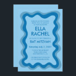 Wavy Frame Modern Chic Custom Bar Bat Mitzvah Invitation<br><div class="desc">Perfect card to announce a bat mitzvah, bar mitzvah or other Jewish celebration! Hand made wavy frame for you on the front side! FULLY CUSTOMIZABLE! Click on “Personalise” above to edit the text. Click "edit using design tool" to adjust the fonts, colours and placements and to delete the back side...</div>