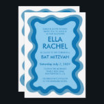 Wavy Frame Modern Custom QR CODE Bar Bat Mitzvah Invitation<br><div class="desc">Perfect card to announce a bat mitzvah, bar mitzvah or other Jewish celebration! Hand made wavy frame for you on the front side! FULLY CUSTOMIZABLE! Click on “Personalise” above to edit the text and add your link to the qr code. Click "edit using design tool" to adjust the fonts, colours...</div>