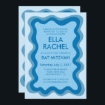Wavy Frame Modern Custom QR CODE Bar Bat Mitzvah Invitation<br><div class="desc">Perfect card to announce a bat mitzvah, bar mitzvah or other Jewish celebration! Hand made wavy frame for you on the front side! FULLY CUSTOMIZABLE! Click on “Personalise” above to edit the text and add your link to the qr code. Click "edit using design tool" to adjust the fonts, colours...</div>