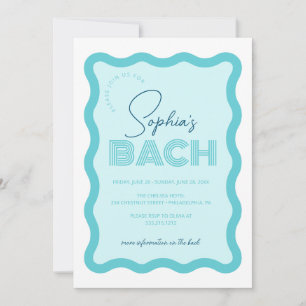 Wavy Frame Retro Bachelorette Weekend Itinerary In Invitation