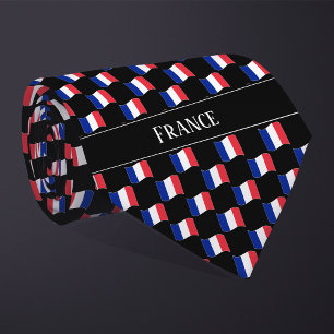 Wavy France Flag Pattern  Tie