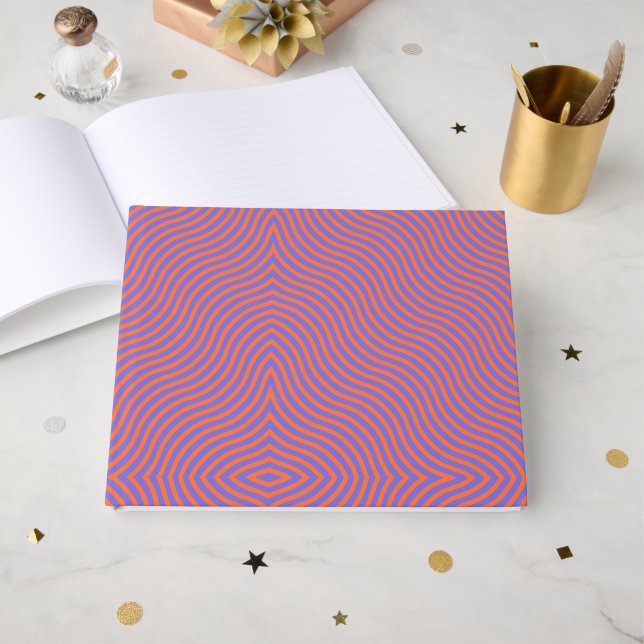 Wavy Graphic Wave Stripes Guest Book – Modern Mini (Front Open)
