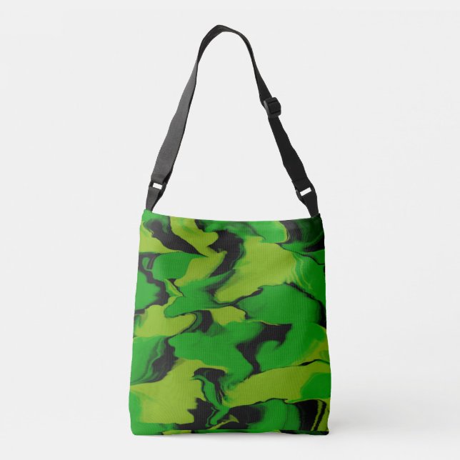 Wavy Green and Black Crossbody Bag (Back)
