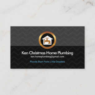 Wavy Grey Waters Grey Black Column Plumbing Business Card