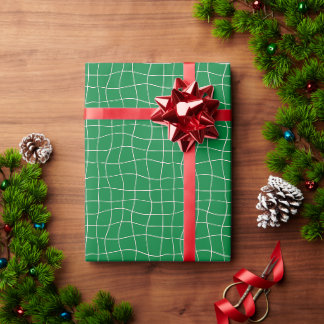 Wavy Grid Holiday Wrapping Paper