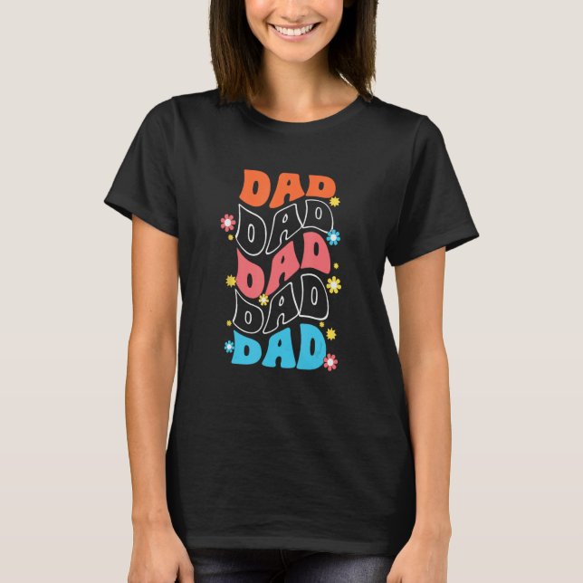 Wavy Groovy Dad Father s Day  Tee (Front)