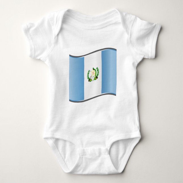 Wavy Guatemala Flag Baby Bodysuit (Front)