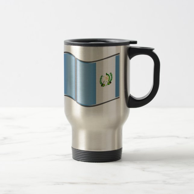 Wavy Guatemala Flag Travel Mug (Right)
