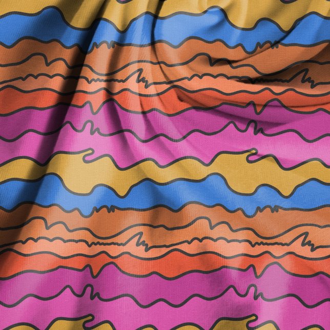 Wavy Horizontal Abstract Earthy Colours Fabric (Creator Uploaded)