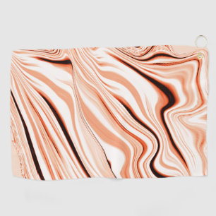 Wavy in shades of beige, curved brown cylinder golf towel