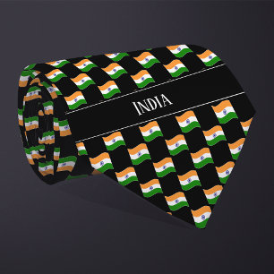 Wavy India Flag Pattern Tie