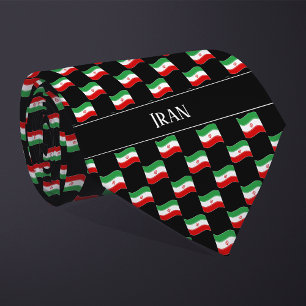 Wavy Iran Flag Pattern  Tie