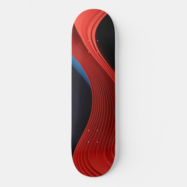 Wavy linear forms in red and blue skateboard (Front)
