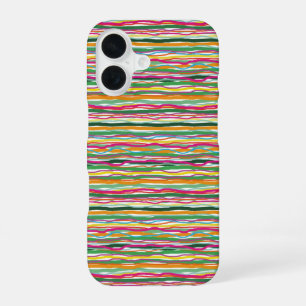 Wavy Lines Earth Tone Hippie All Over Print iPhone 16 Case