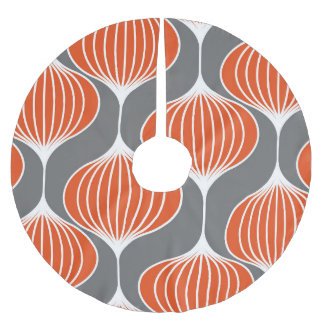 Wavy lines: geometric vintage pattern. brushed polyester tree skirt