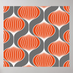 Wavy lines: geometric vintage pattern. poster