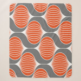 Wavy lines: geometric vintage pattern. sherpa blanket