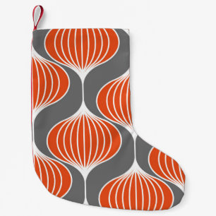 Wavy lines: geometric vintage pattern. small christmas stocking