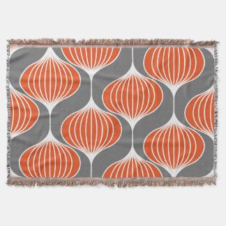 Wavy lines: geometric vintage pattern. throw blanket