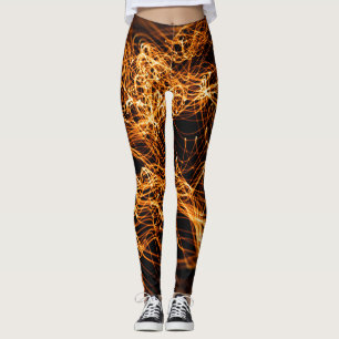 Wavy lines, round particles, string theory. leggings