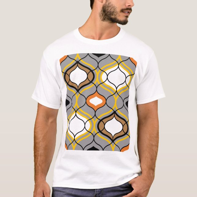 Wavy lines, seamless geometric pattern. T-Shirt (Front)