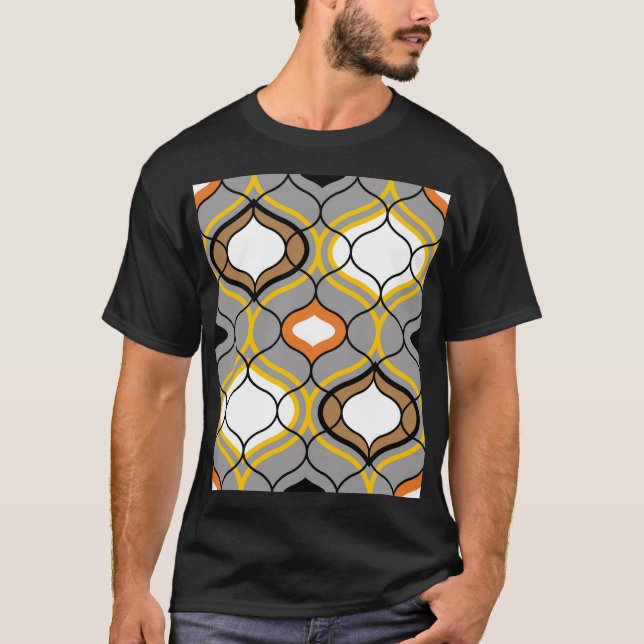 Wavy lines, seamless geometric pattern. T-Shirt (Front)