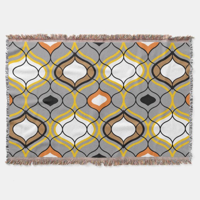 Wavy lines, seamless geometric pattern. throw blanket (Front)