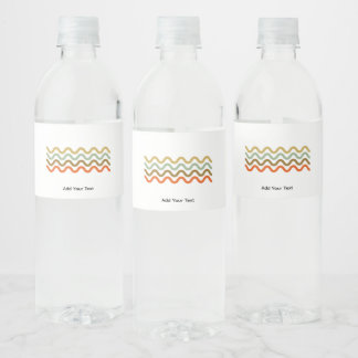 Wavy Lines Water Bottle Label