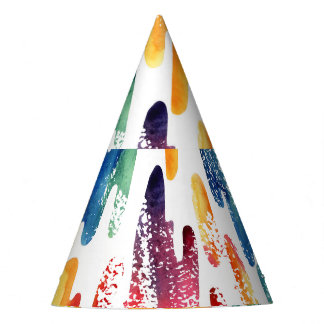 Wavy Liquid: Modern Abstract Watercolor. Party Hat