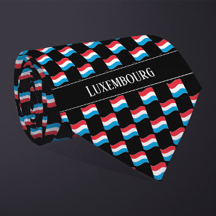 Wavy Luxembourg Flag Pattern Tie