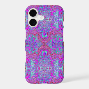 Wavy Magenta and Blue Trippy Marbled Pattern