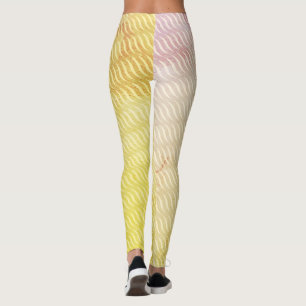 Wavy Magical Dirt GreenLeaf Lines Seamless Pattern Leggings