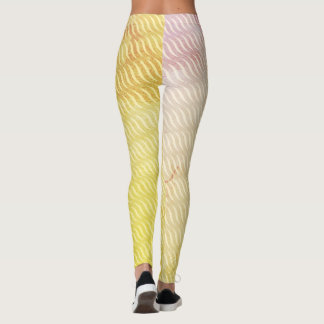 Wavy Magical Dirt GreenLeaf Lines Seamless Pattern Leggings