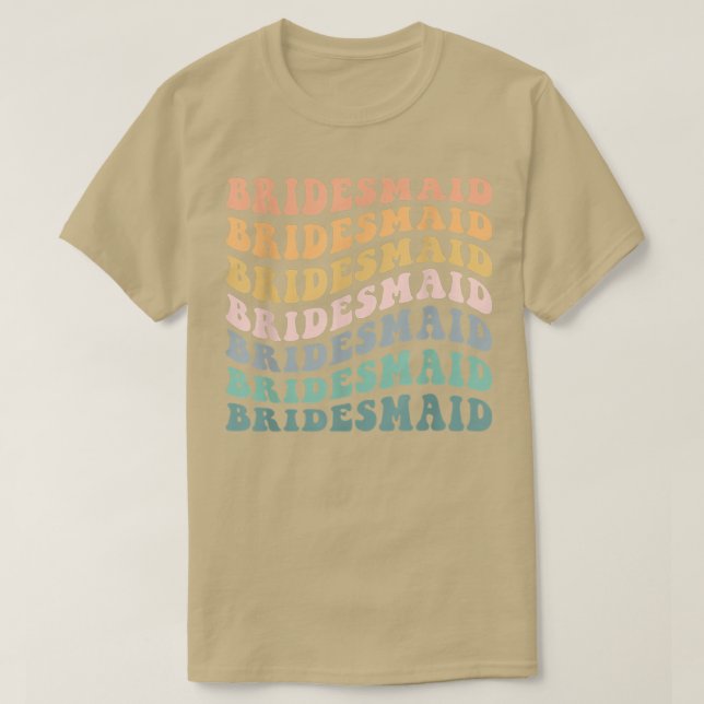 Wavy Maid Of Honour Bride To Be Bridesmaid Bachelo T-Shirt (Design Front)