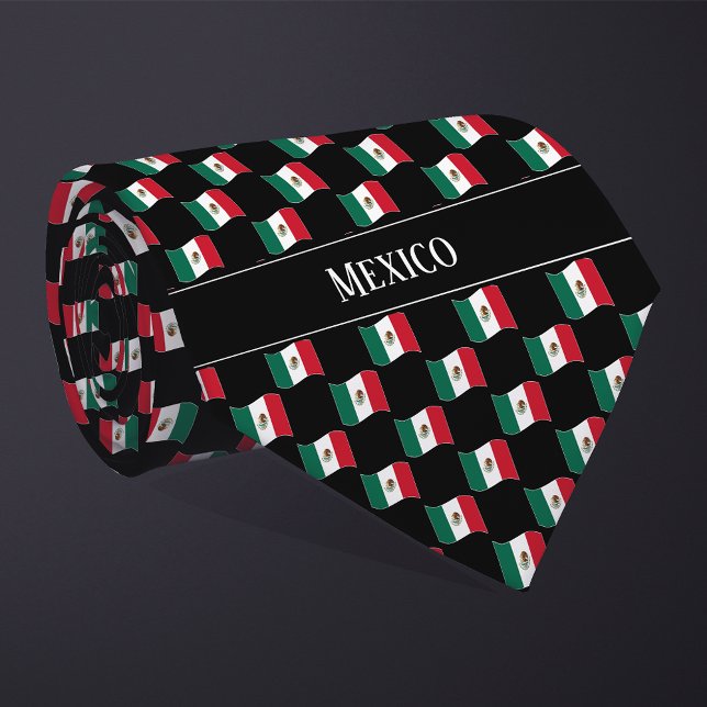 Wavy Mexico Flag Pattern  Tie (Creator Uploaded)