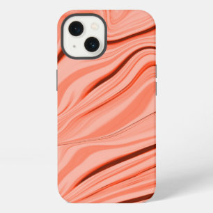 Wavy mix peach, salmon, clear coral and pink iPhone 13 case
