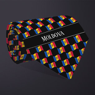 Wavy Moldova Flag Pattern Tie