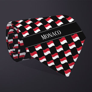 Wavy Monaco Flag Pattern  Tie
