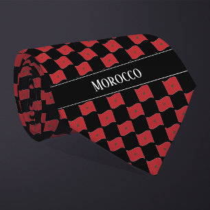 Wavy Morocco Flag Pattern Tie