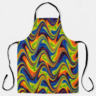 Wavy Multicolor Abstract Apron