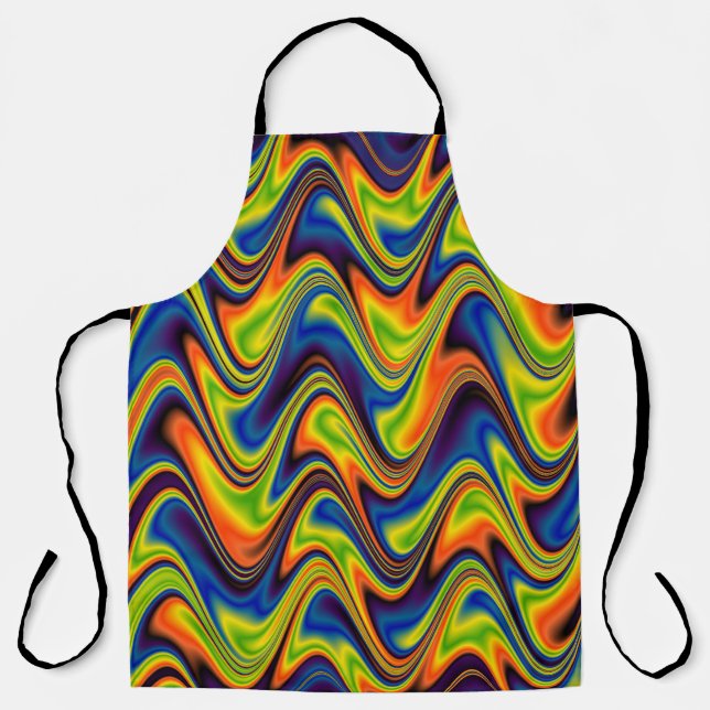 Wavy Multicolor Abstract Apron (Front)
